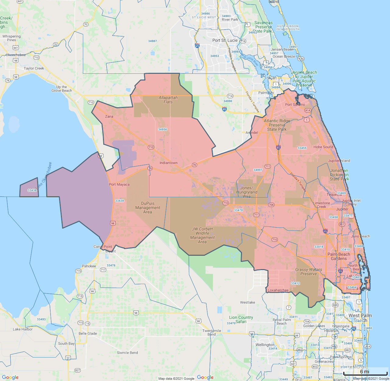 All Dry Services Area Coverage Map for Jupiter, FL