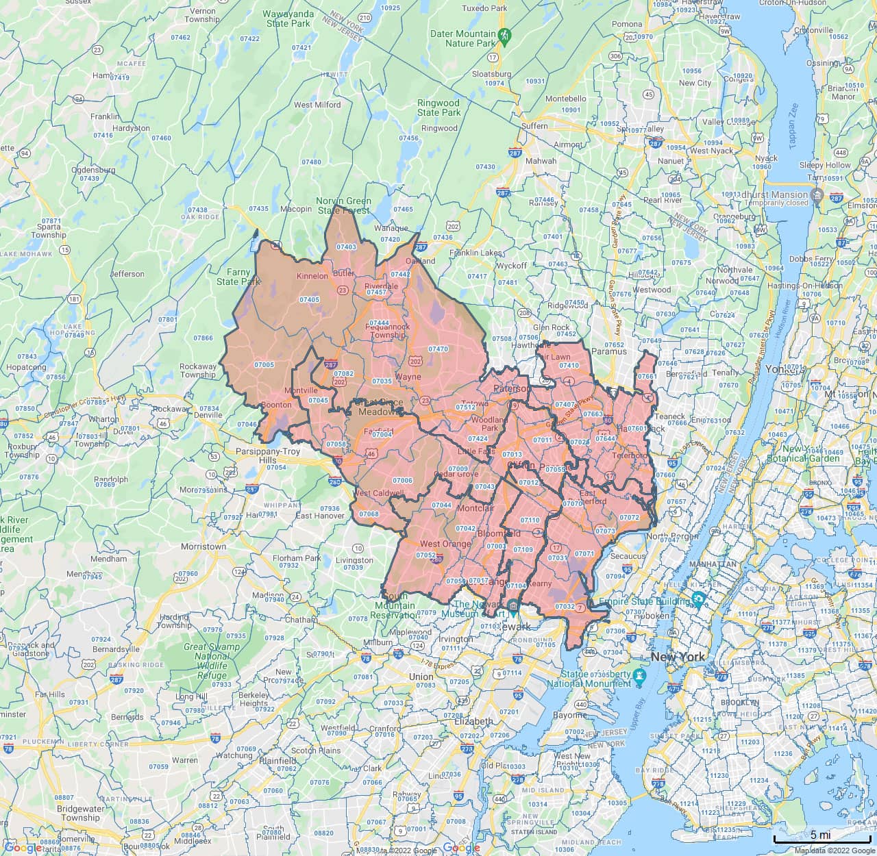All Dry Services Area Coverage Map for North Jersey