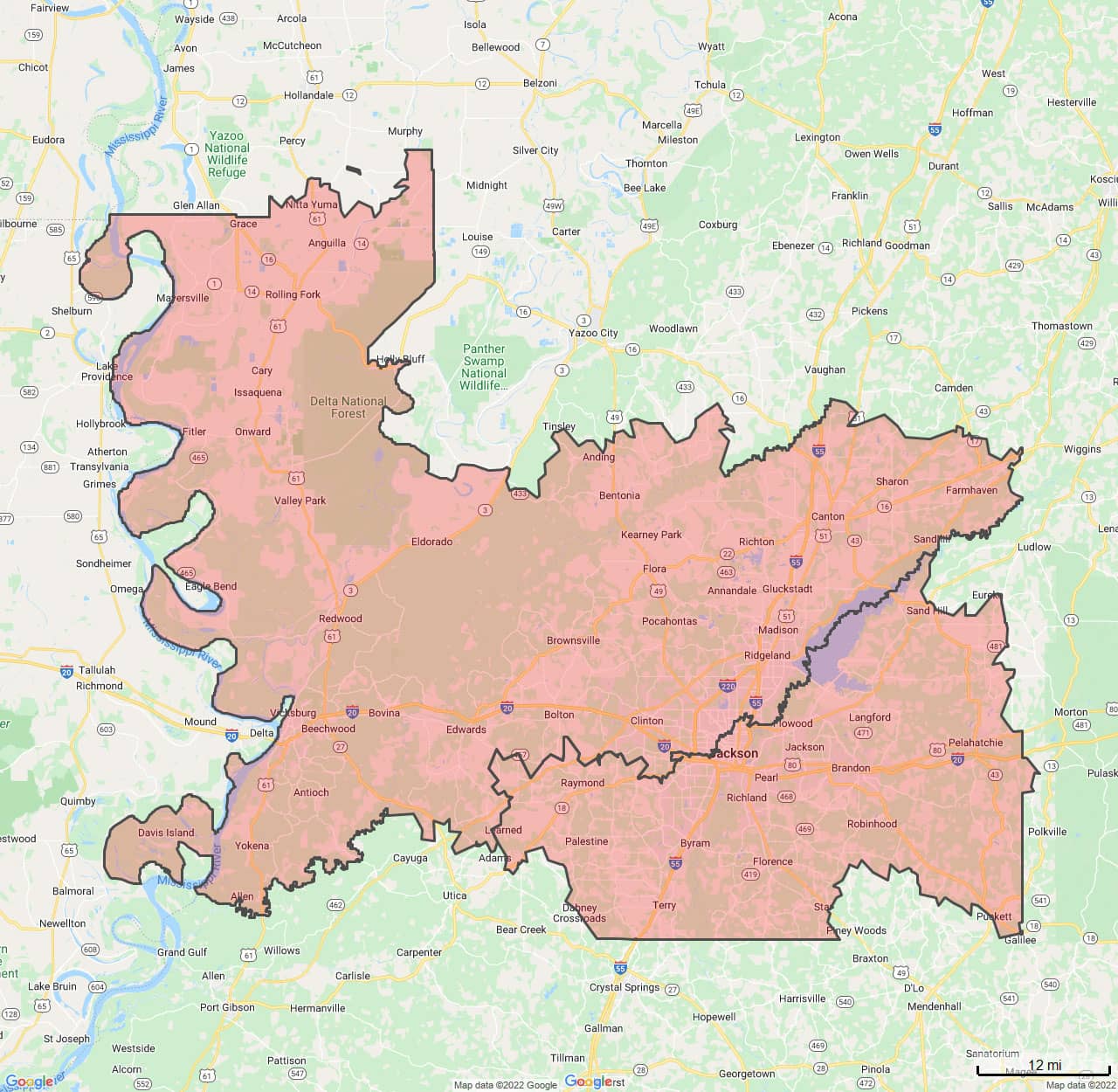 All Dry Services Area Coverage Map for Madison, MS
